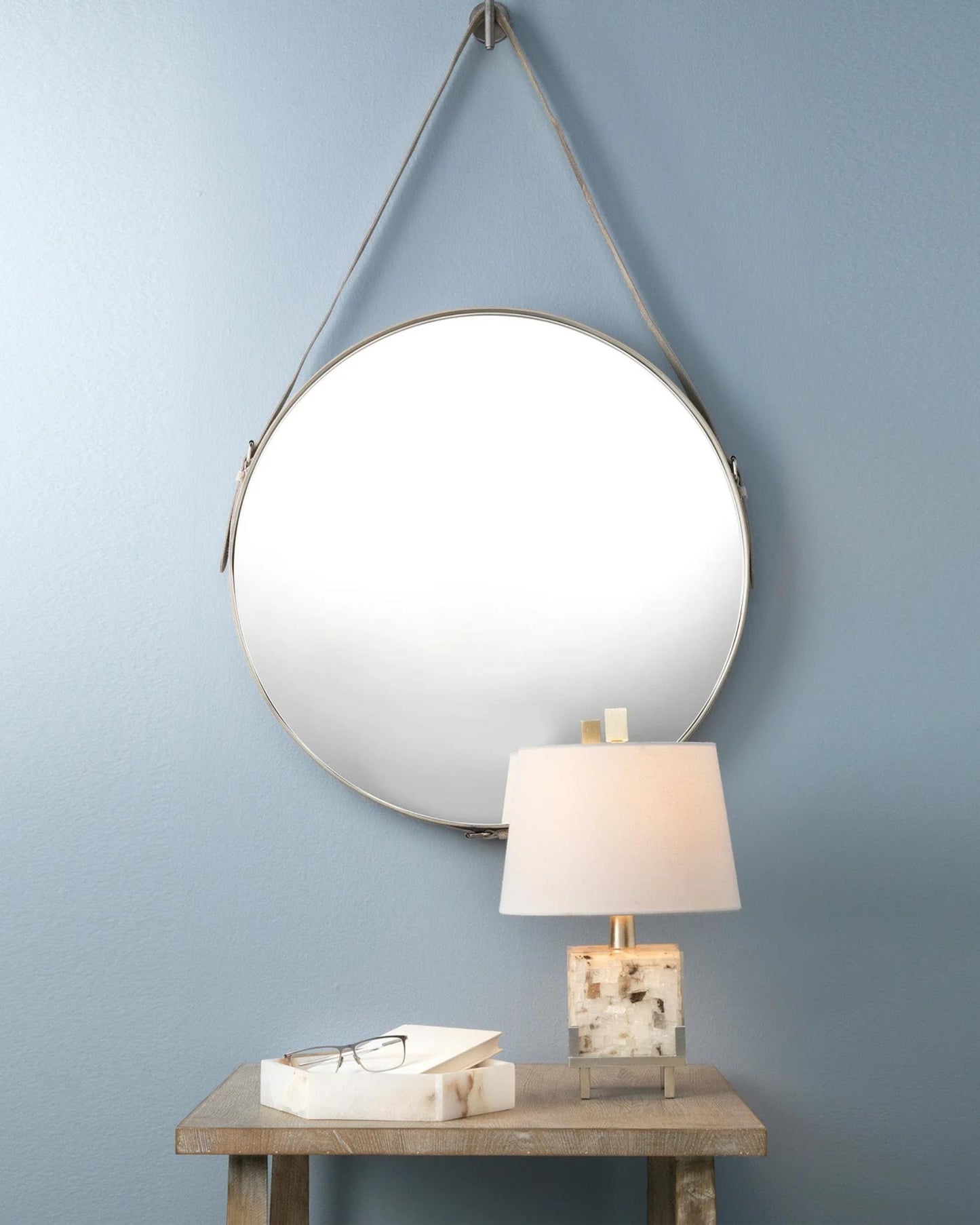 Round Mirror, Large, White