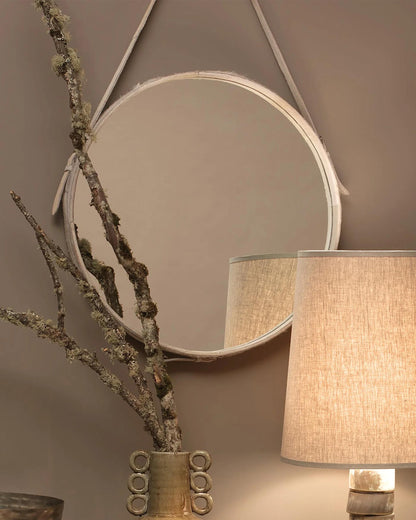 Round Mirror, Large, White