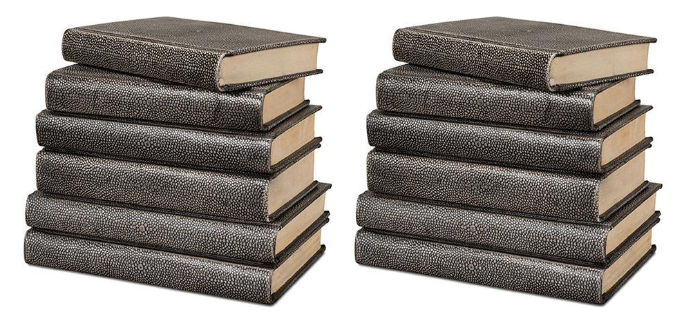 Shagreen Books, Set Of 12, Antique Grey