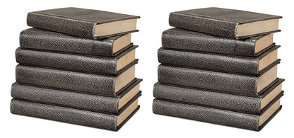 Shagreen Books, Set Of 12, Antique Grey