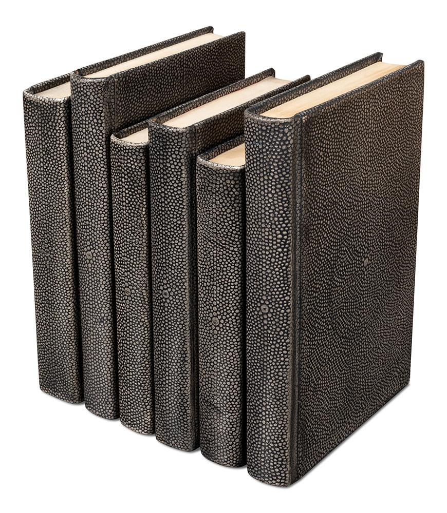 Shagreen Books, Set Of 12, Antique Grey