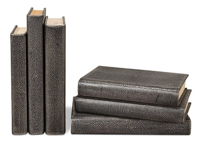 Shagreen Books, Set Of 12, Antique Grey
