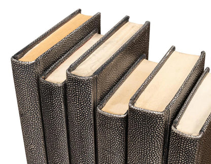 Shagreen Books, Set Of 12, Antique Grey