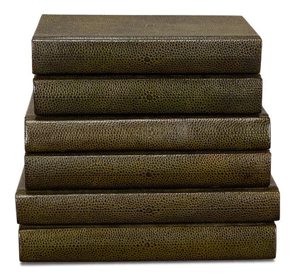 Shagreen Books, Set Of 12, Leaf