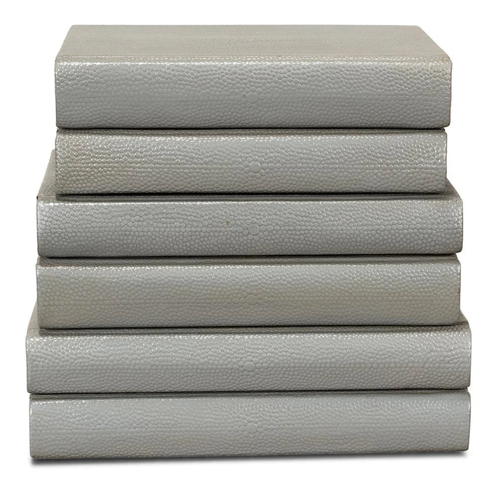 Shagreen Books, Set Of 12, Storm Grey