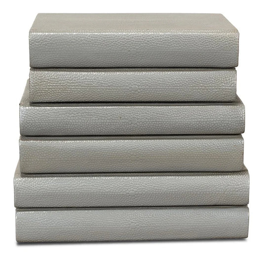 Shagreen Books, Set Of 12, Storm Grey