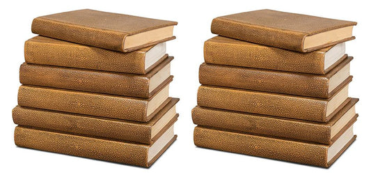 Shagreen Books, Set Of 12, Tawny Brown