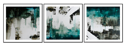 Maia Canvas Wall Art -  3-Piece - 28" X 28" (Each) - Black Ps Frame