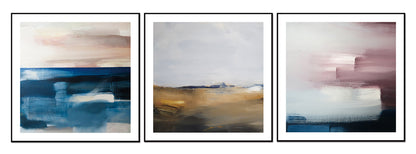 Isla Canvas Wall Art -  3-Piece - 28" X 28" (Each) - Black Ps Frame