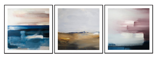 Isla Canvas Wall Art -  3-Piece - 28" X 28" (Each) - Black Ps Frame