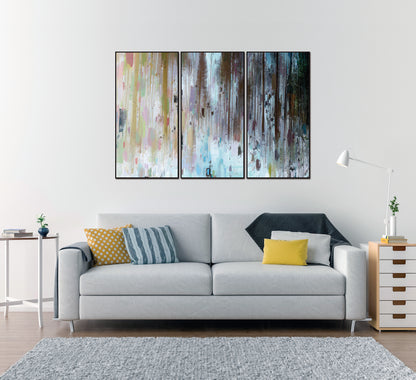 Yoli Canvas Wall Art -  3-Piece - 48" x 24" (each) - Black PS Frame