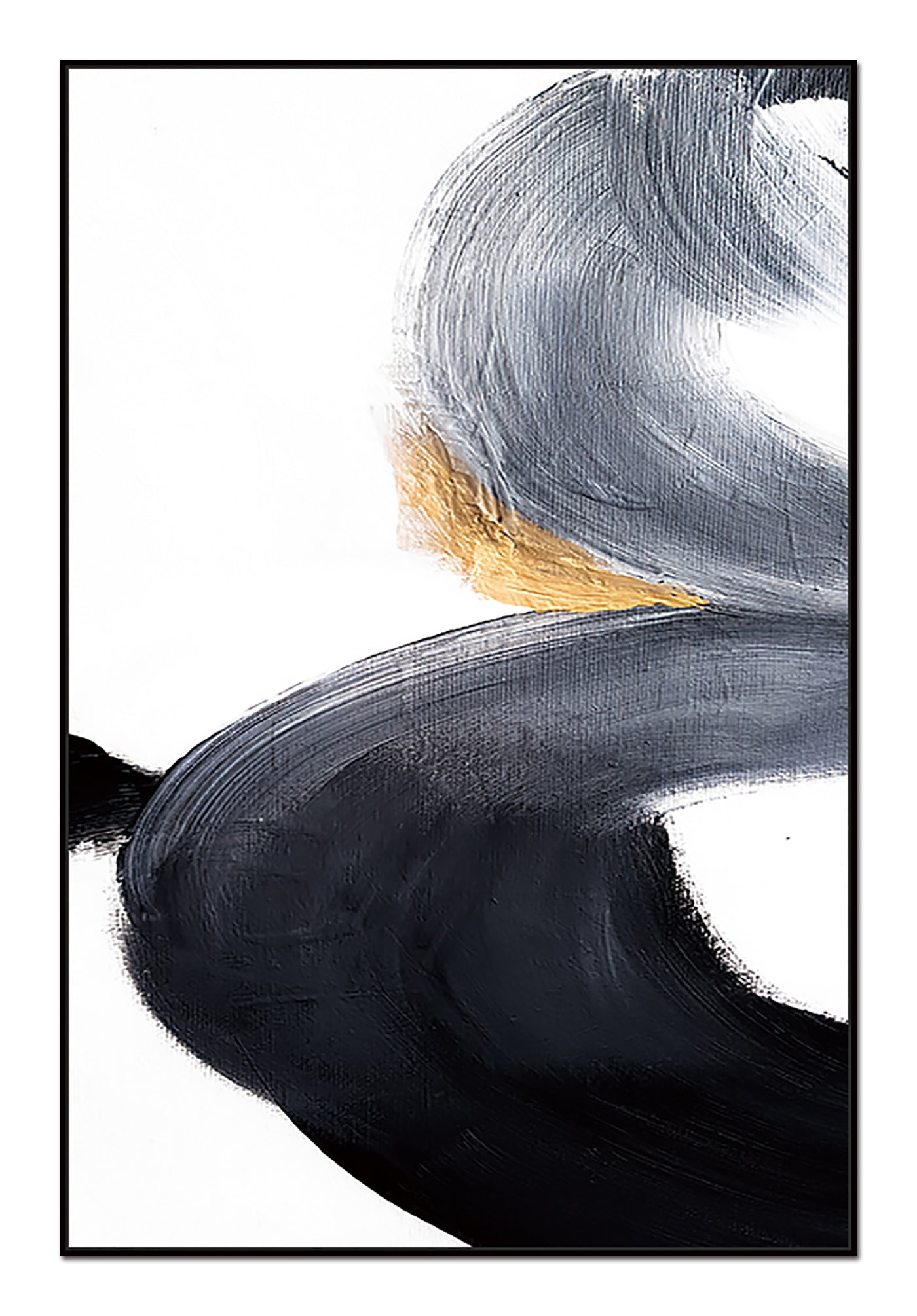 Sara Canvas Wall Art -  48"x32" - Black PS Frame