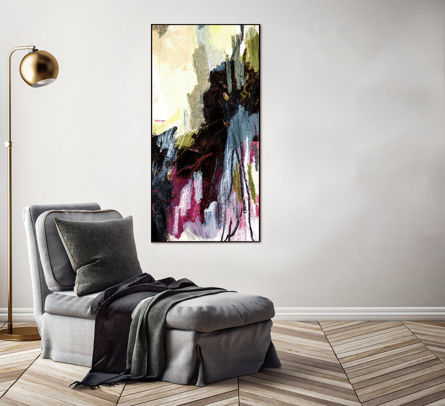 Lola Canvas Wall Art -  48"X24" - Black Ps Frame