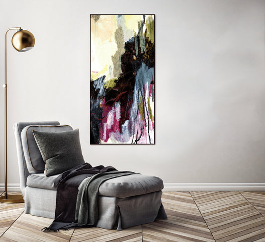 Lola Canvas Wall Art -  48"X24" - Black Ps Frame