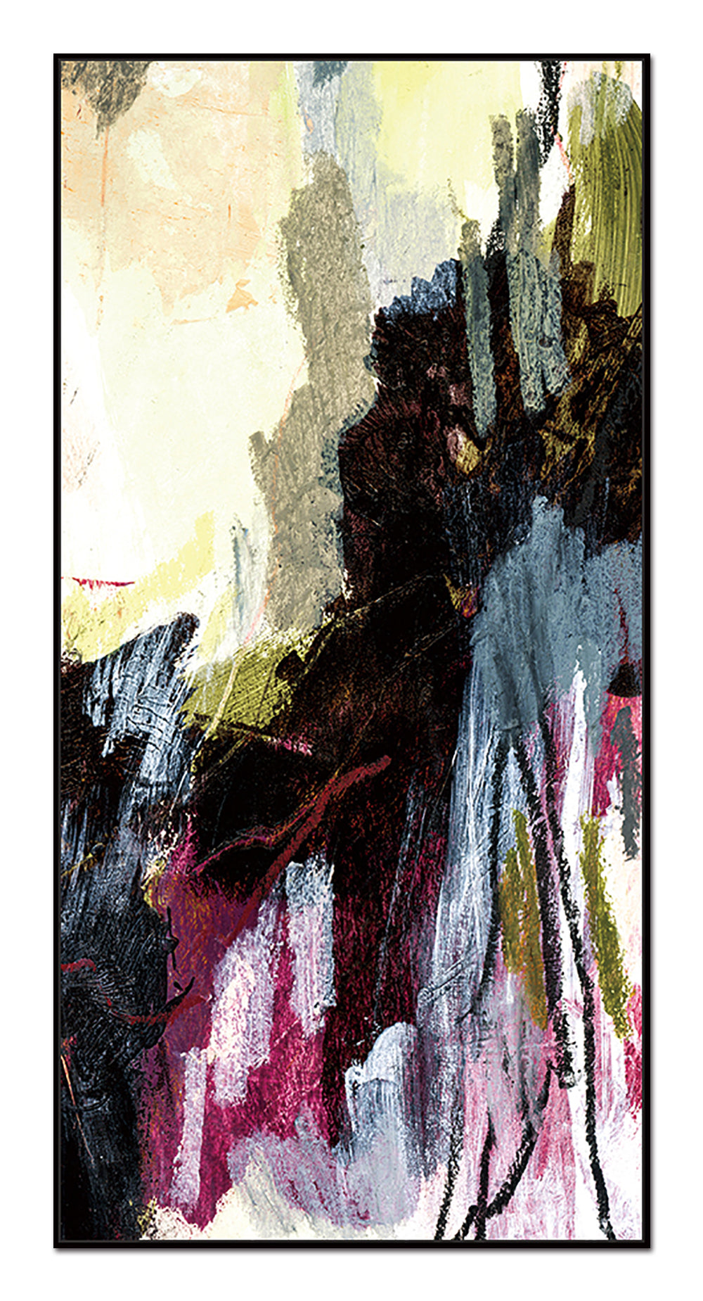 Lola Canvas Wall Art -  48"X24" - Black Ps Frame