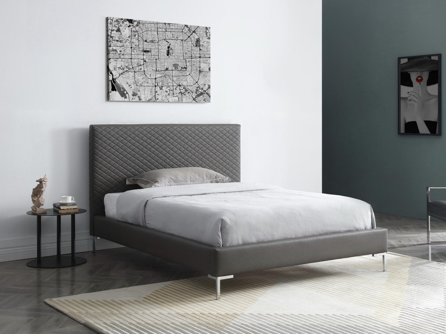 Liz Full Bed - Dark Grey