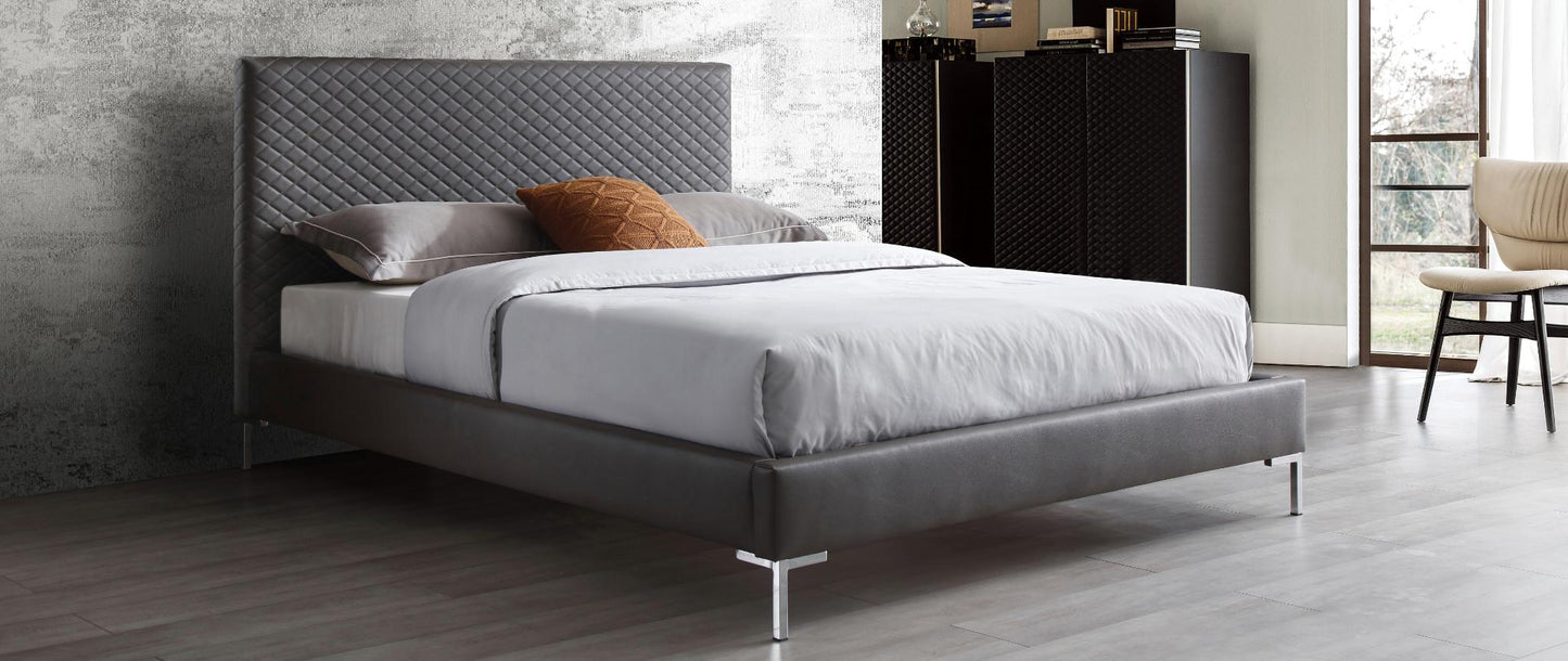 Liz Queen Bed - Dark Grey
