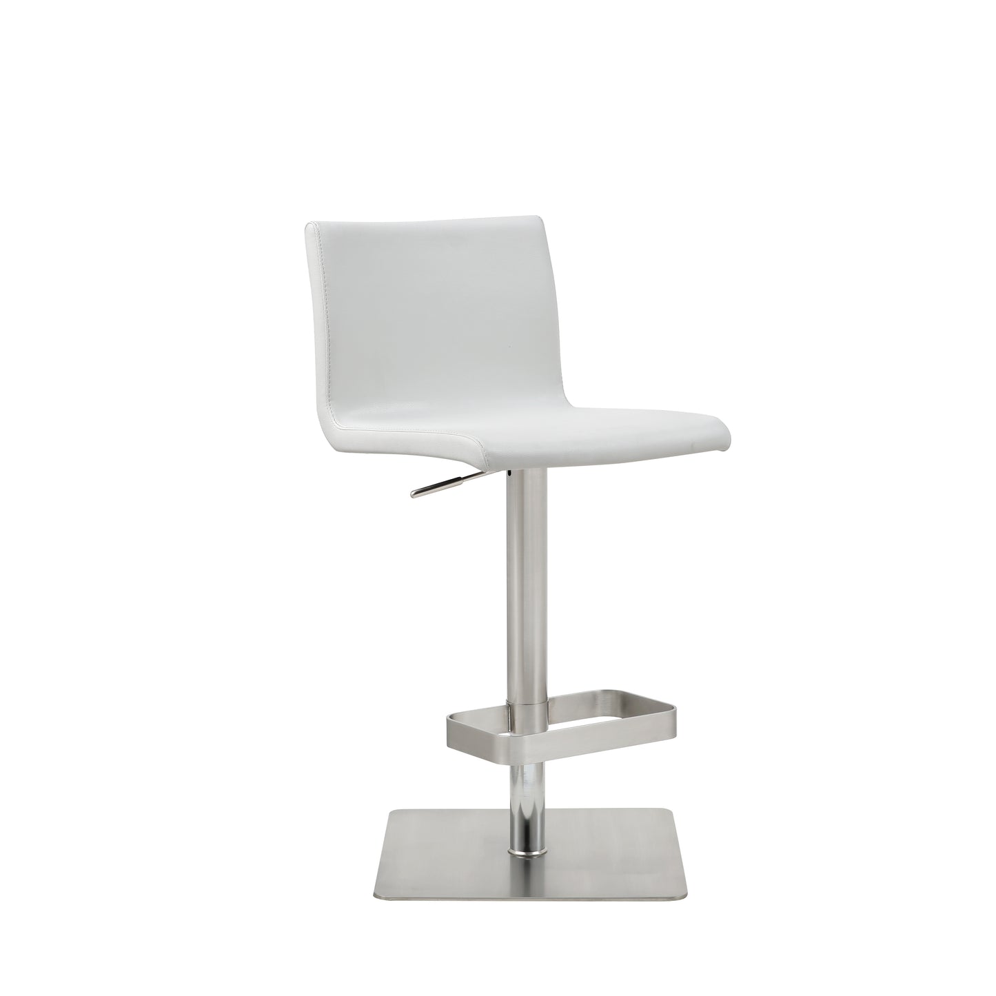 Watson Barstool Adjustable Height White Faux Leather