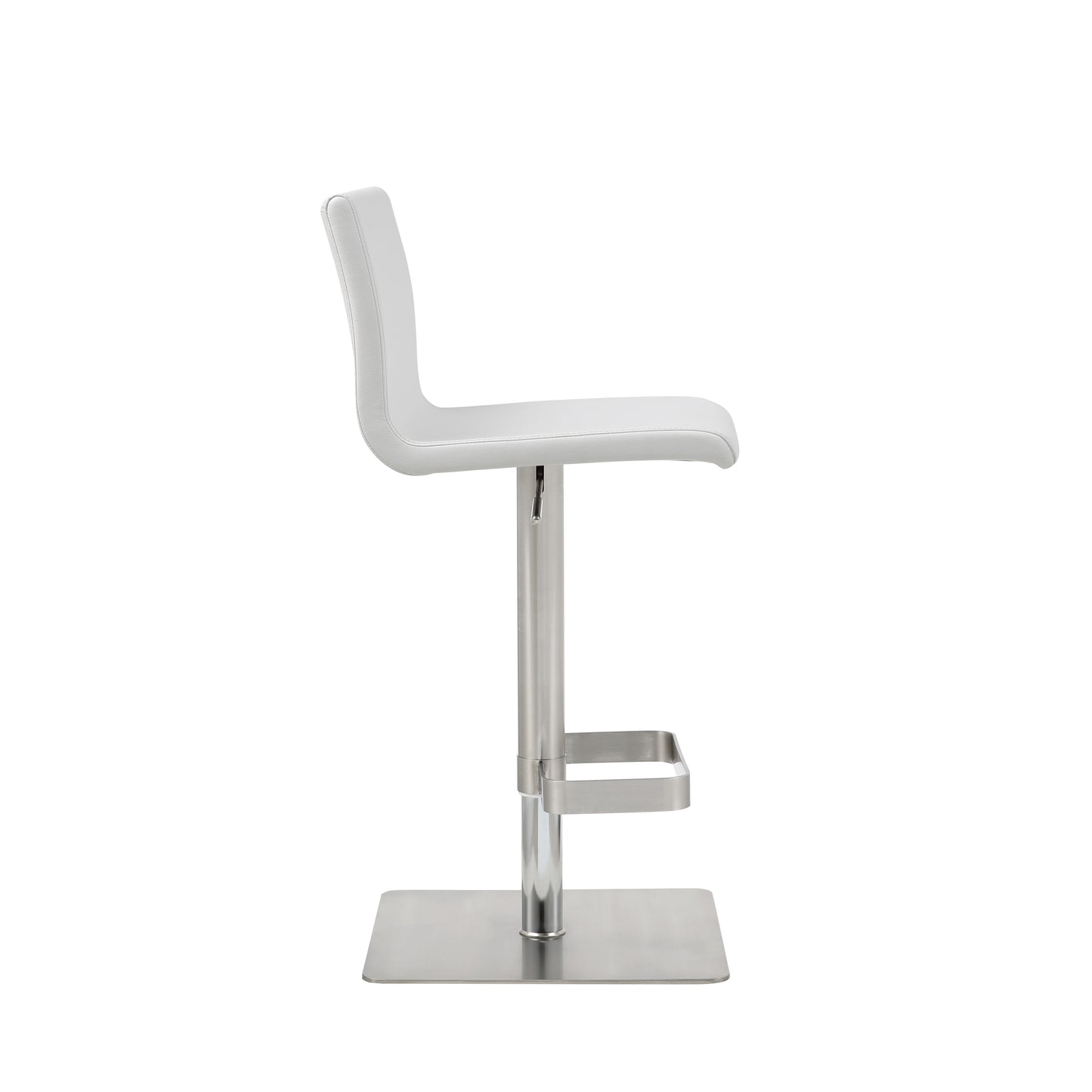 Watson Barstool Adjustable Height White Faux Leather