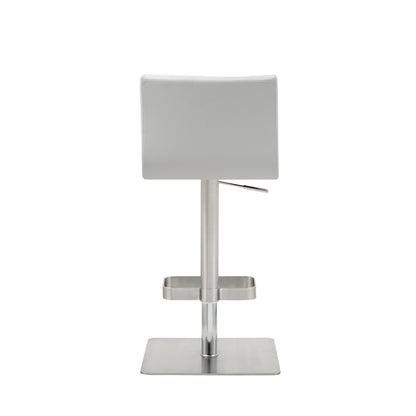 Watson Barstool Adjustable Height White Faux Leather
