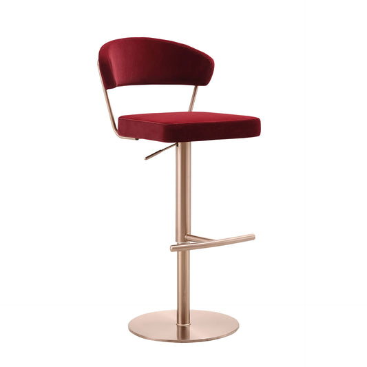 Nova Barstool - Rose Gold/Red