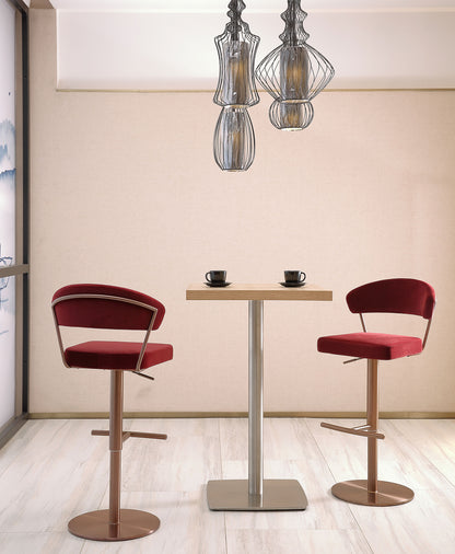 Nova Barstool - Rose Gold/Red