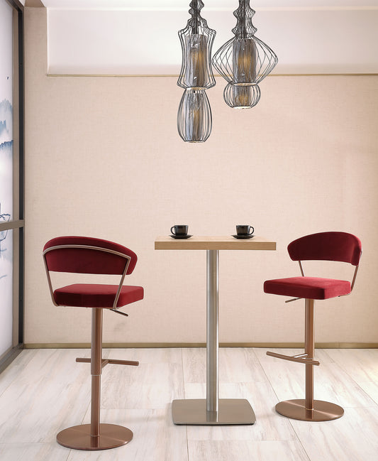 Nova Barstool - Rose Gold/Red