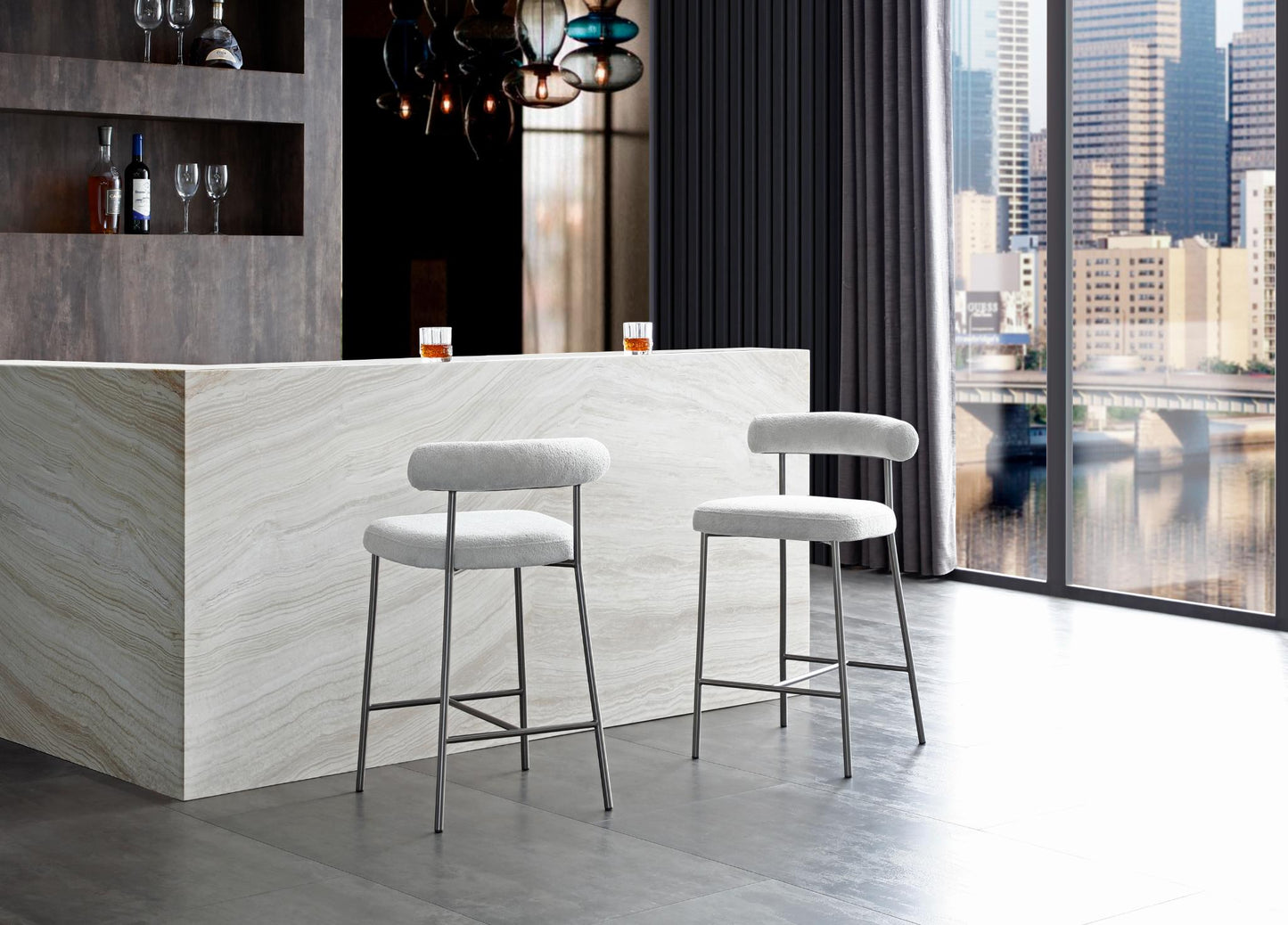 Ella Counter Stool - Light Grey