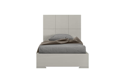 Anna Twin Platform Bed - High Gloss Grey