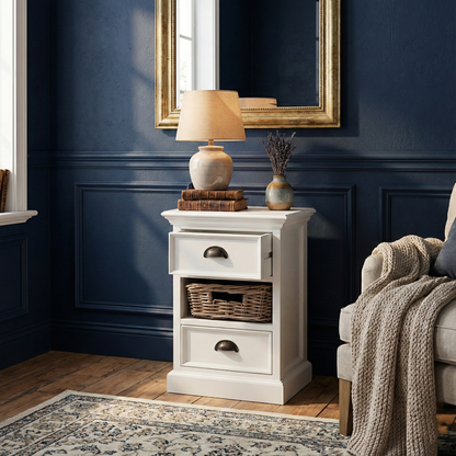 Halifax Bedside Storage Unit With Basket
