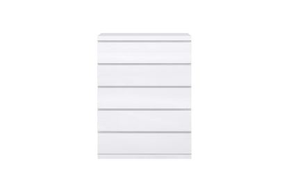Anna 5-Drawer Chest - High Gloss White