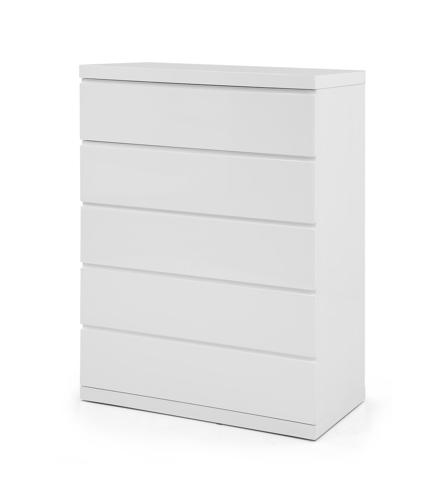 Anna 5-Drawer Chest - High Gloss White