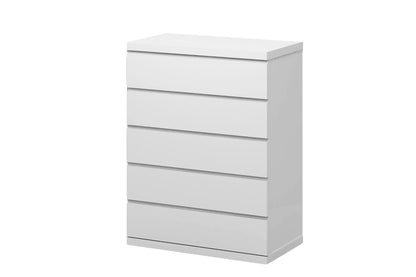 Anna 5-Drawer Chest - High Gloss White