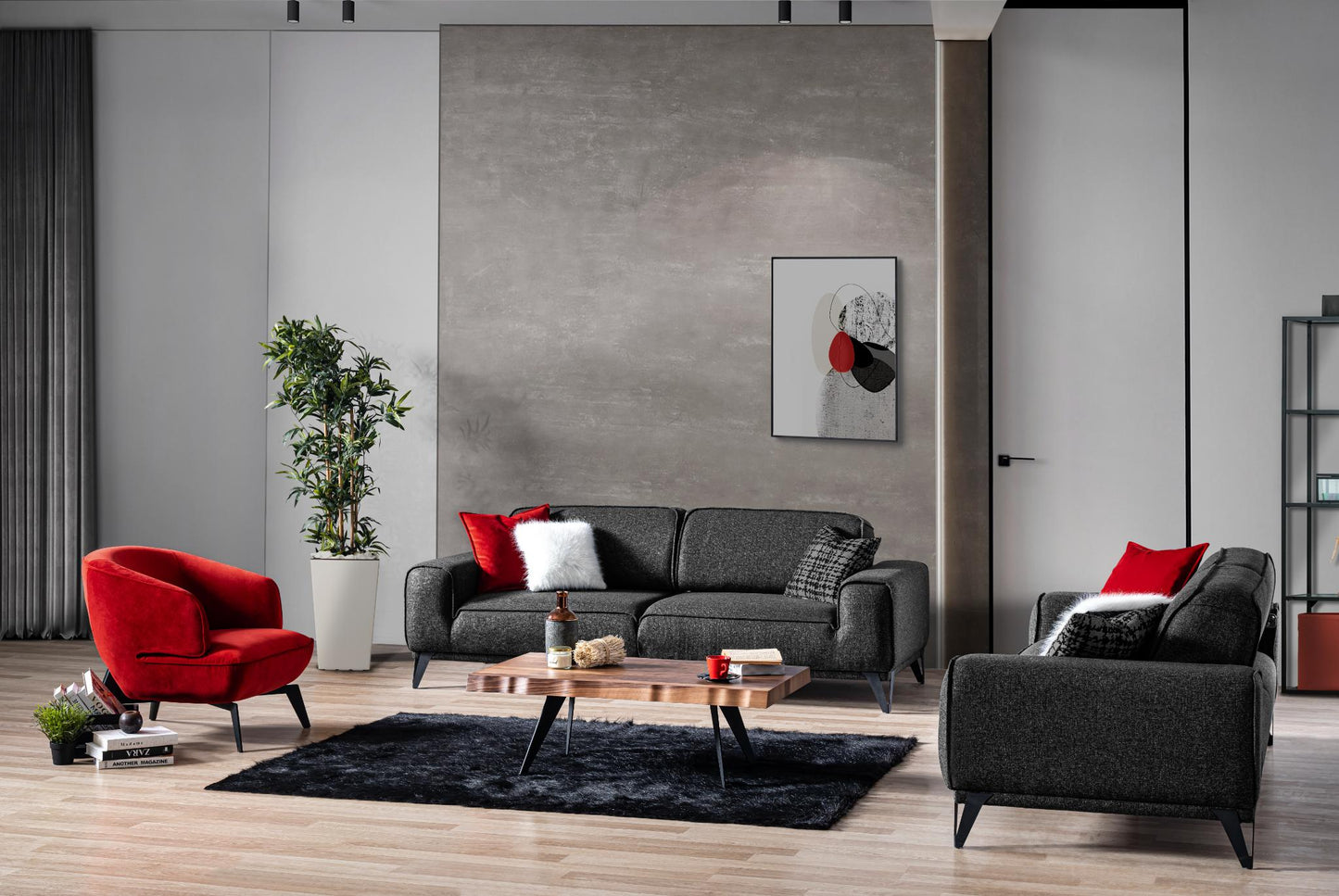 Mersin Accent Chair - Red