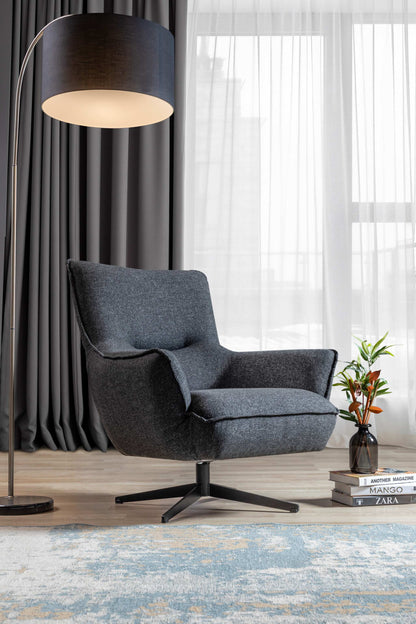 Fatsa Swivel Accent Chair - Dark Grey