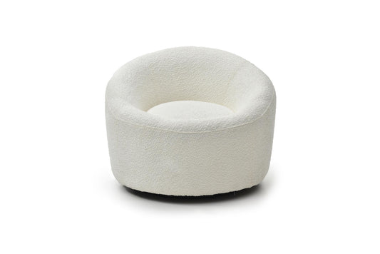 Perla Swivel Accent Chair - White