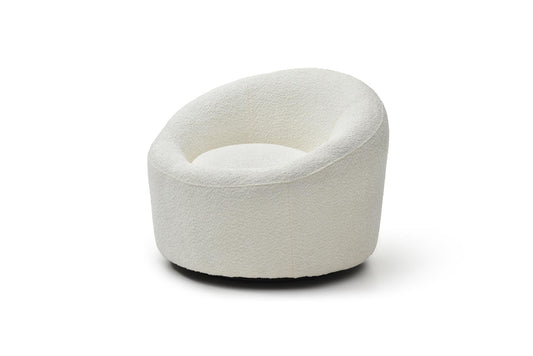 Perla Swivel Accent Chair - White