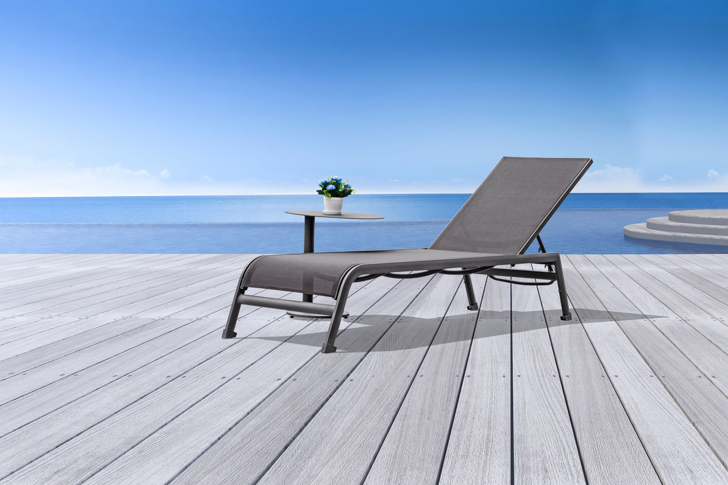 Sunset Outdoor Chaise - Taupe
