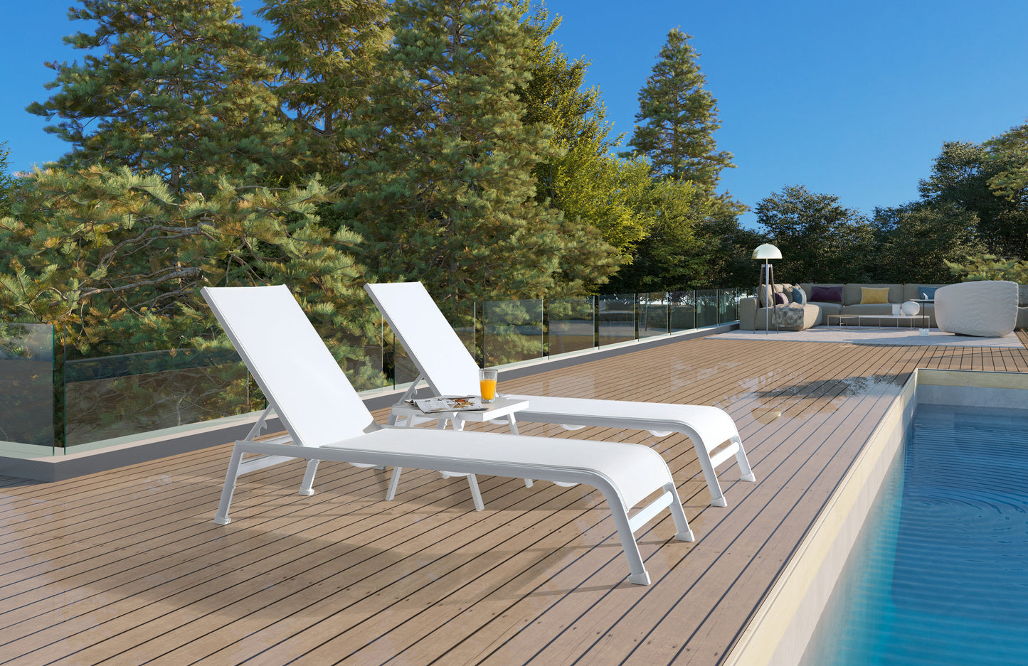 Sunset Outdoor Chaise - White