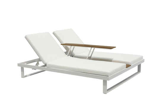 Sandy Double Outdoor Chaise - White