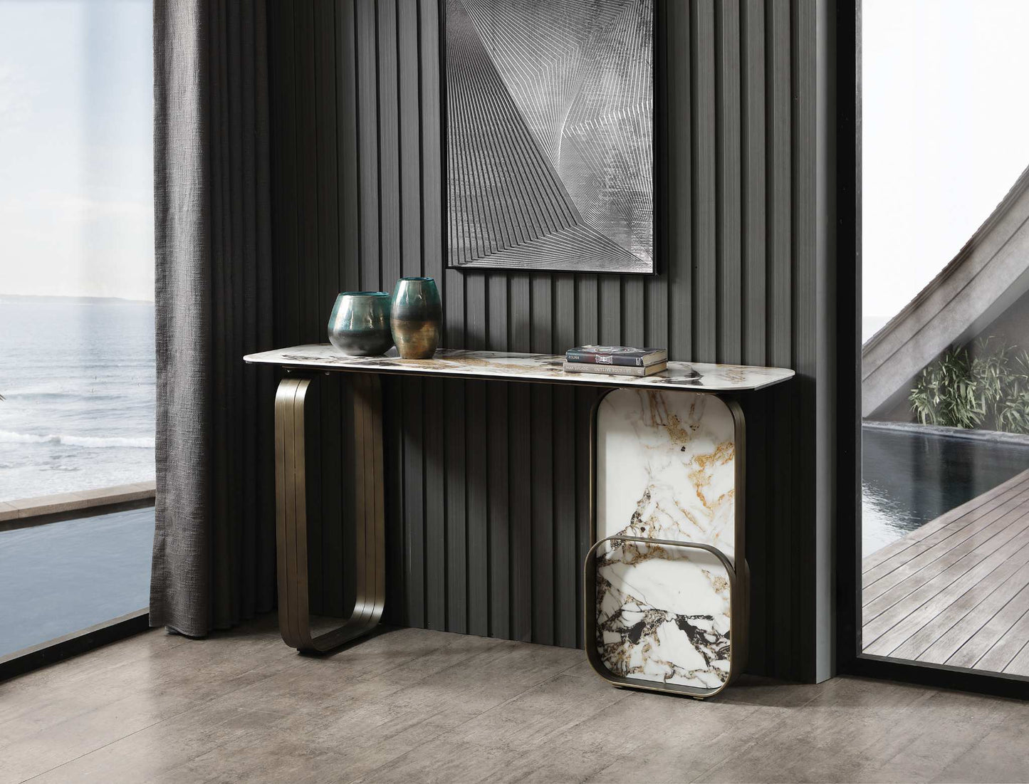 Kora Console - White/Black/Gold
