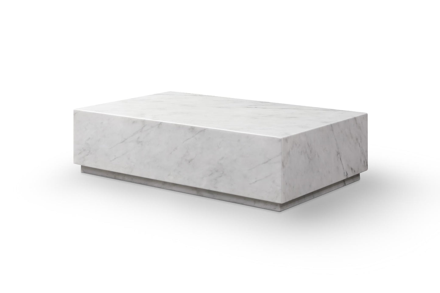 Iris 51" Round White Marble Coffee Table