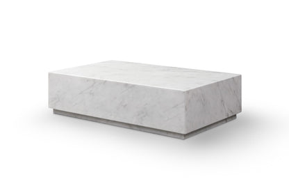 Iris 51" Round White Marble Coffee Table
