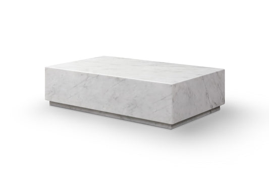 Iris 51" Round White Marble Coffee Table