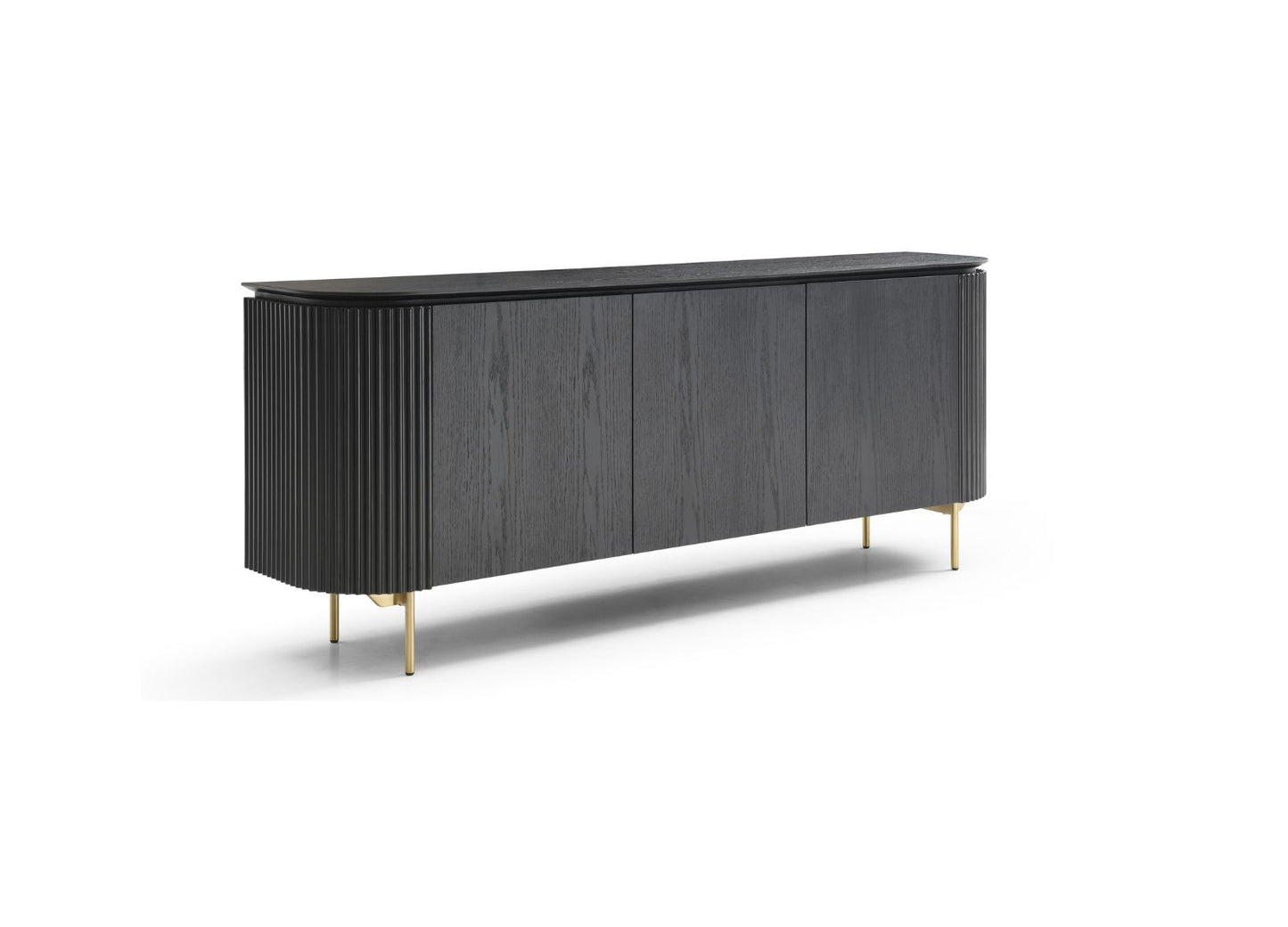 Heidi Buffet - Black Oak Veneer & Brushed Brass