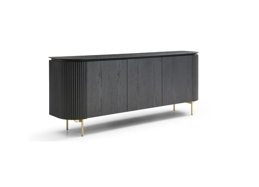 Heidi Buffet - Black Oak Veneer & Brushed Brass