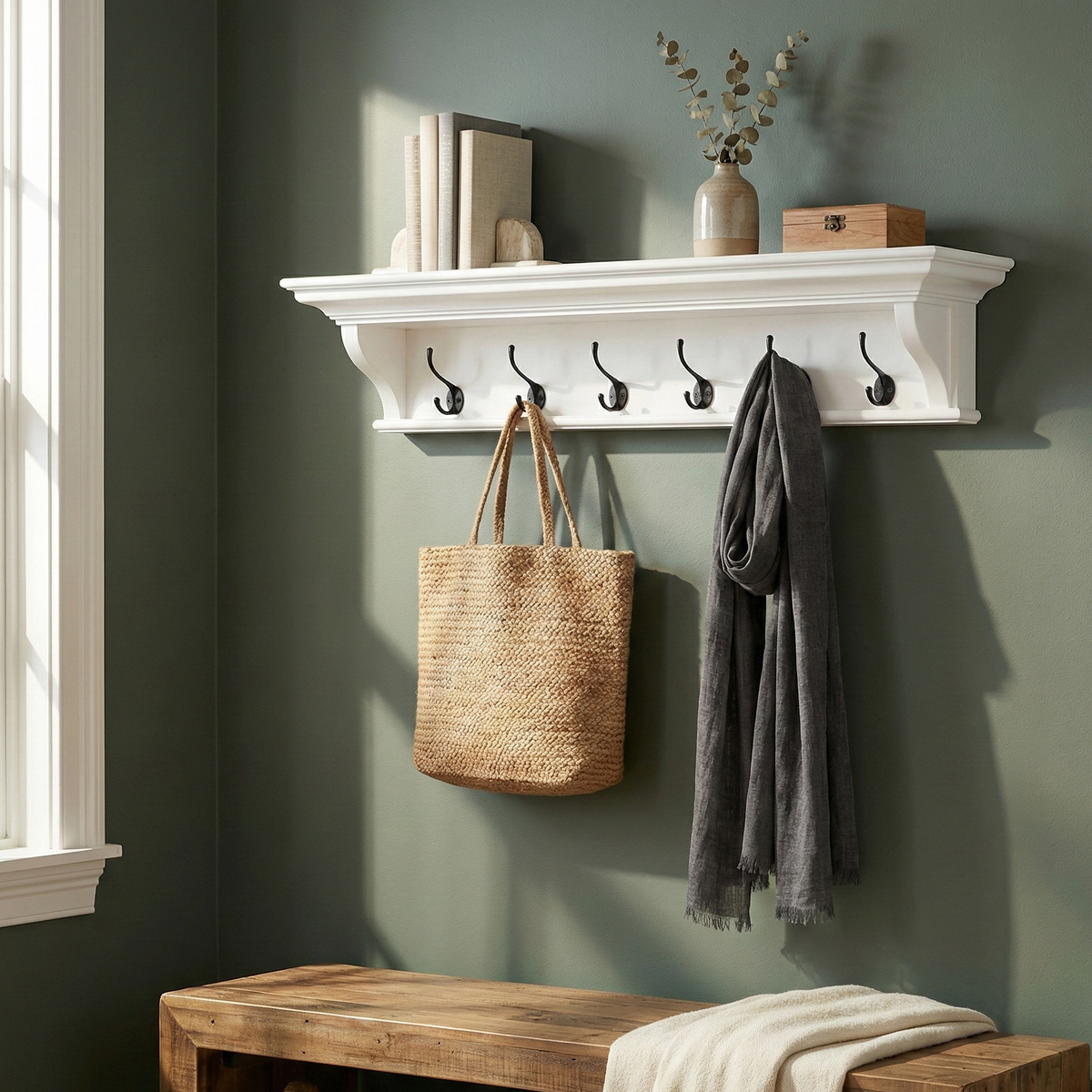 Halifax 6 Hook Coat Rack 100Cm