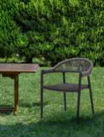 Leyla Outdoor Dining Armchair - Grey