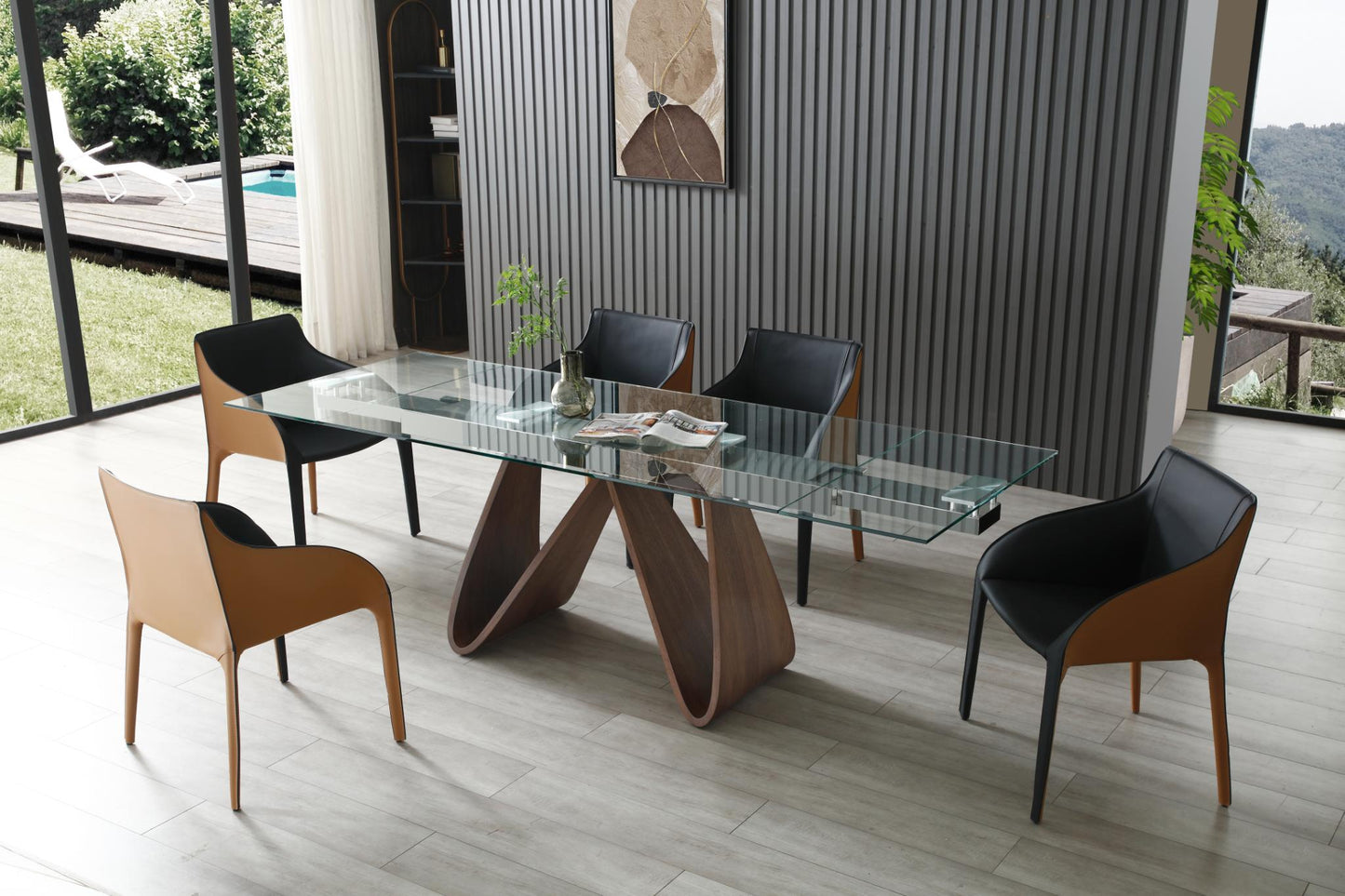 Emory Dining Armchair - Black/Brown