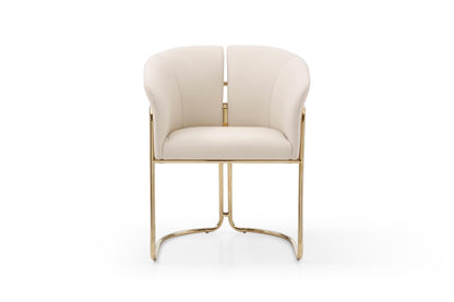 Jolie Beige Eco-Leather Dining Armchair